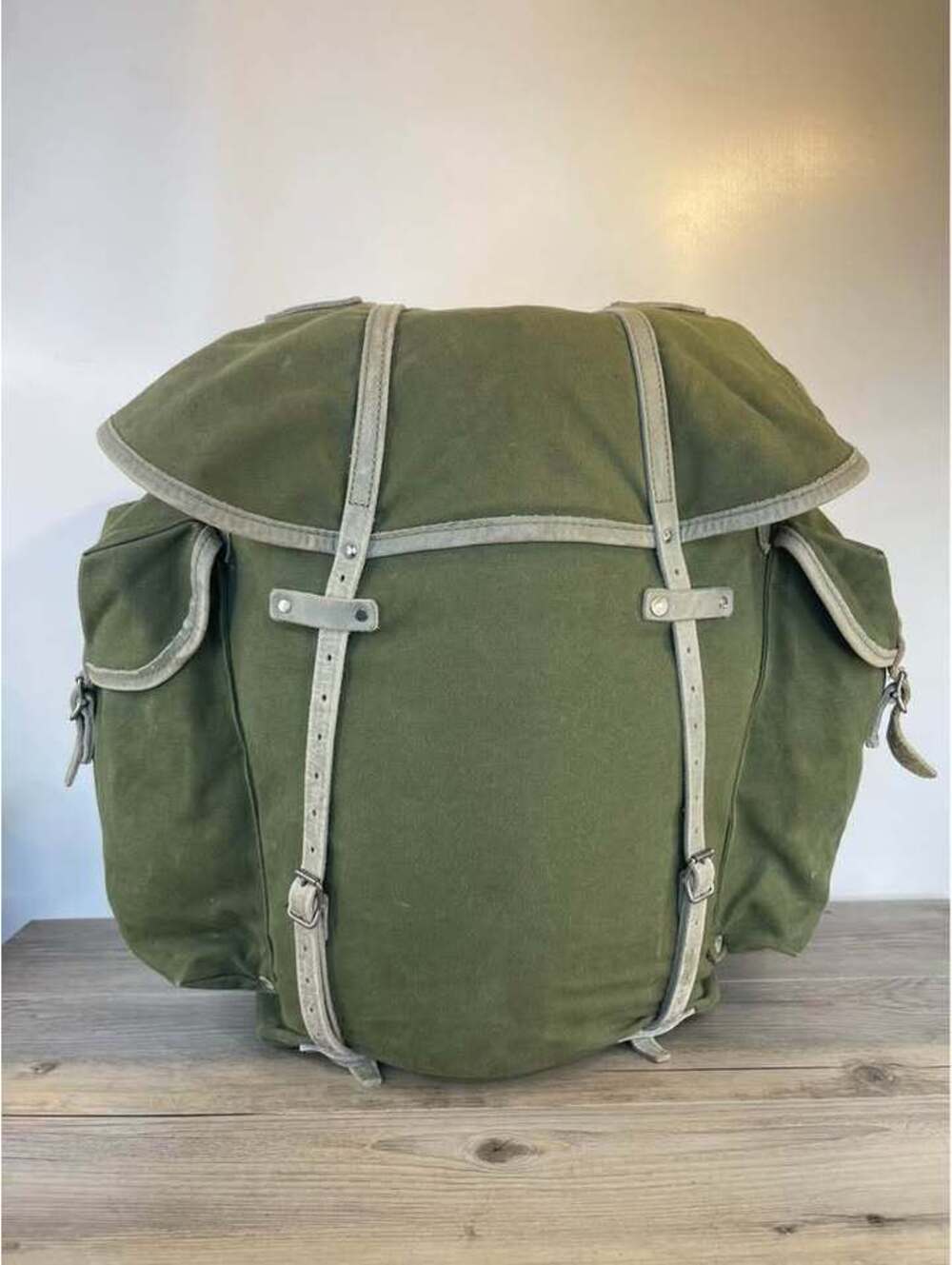Vintage Norwegian Military External Frame Backpack Canvas Rucksack Telemark Pack